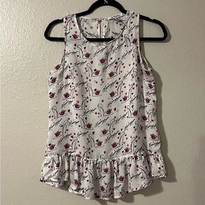 Disney Parks Minnie Mouse Ruffle Tunic Peplum Sleeveless Top
